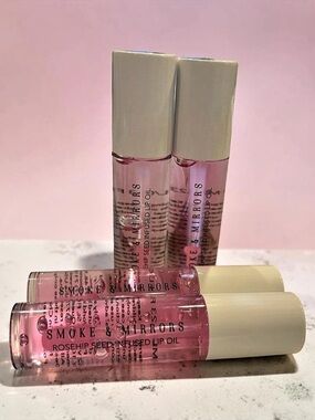 Smoke & Mirrors Rosehip Seed Infused Lip Oil Pink Set